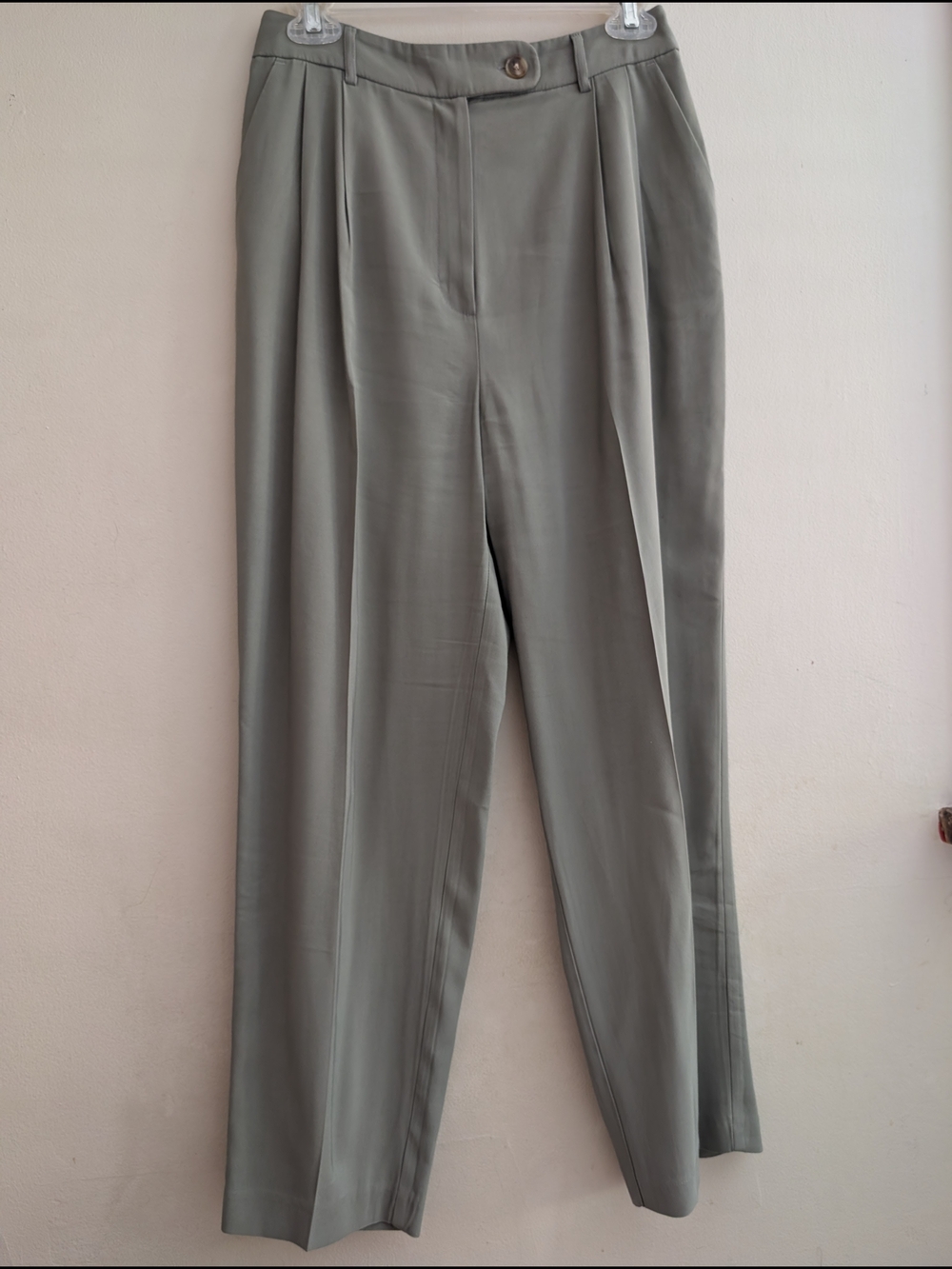 Topshop Pleated Dress Pants in Sage